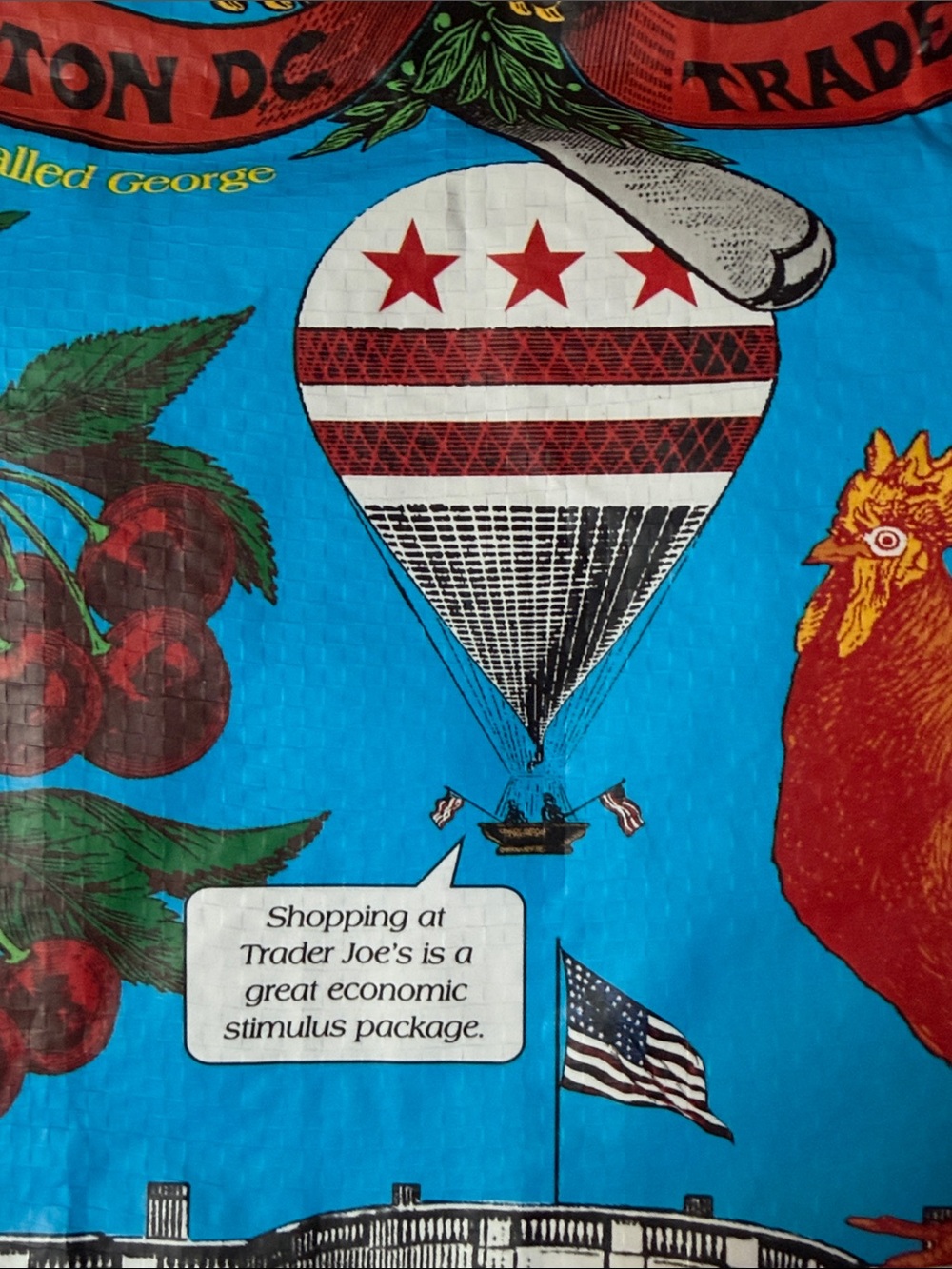 NWT Trader Joe’s Washington DC shopping bag White House Senate Bean Soup - Picture 6 of 8
